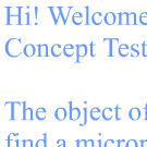 First introduction screen for the concept test.